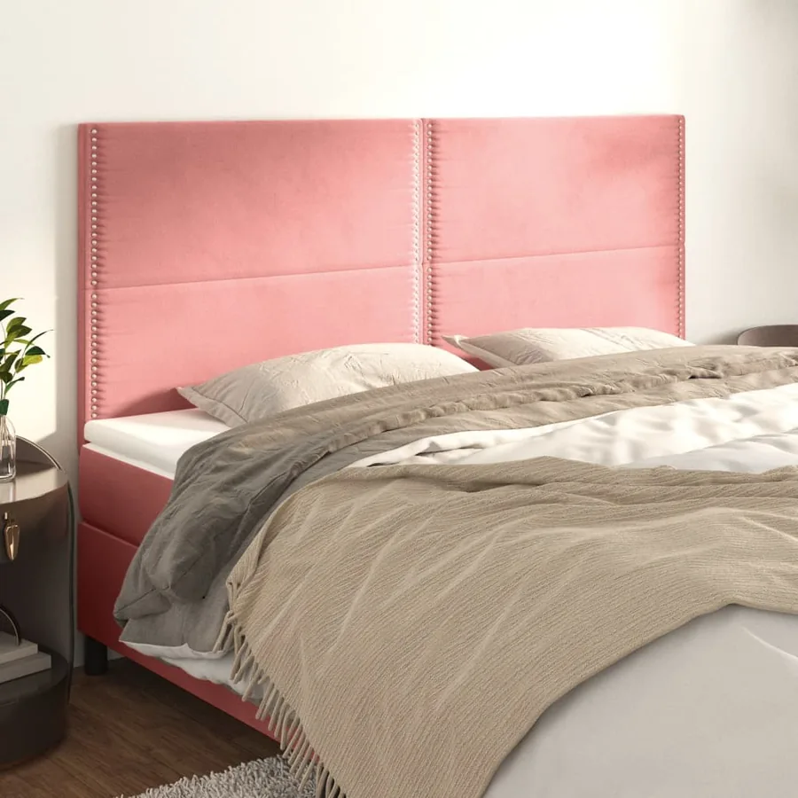 Tête de lit Rose 160x5x118/128 cm Velours