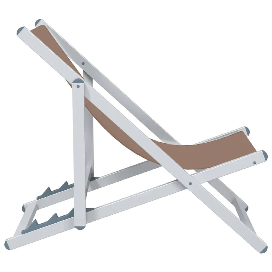 Chaises de plage pliantes lot de 2 marron aluminium textilène - 5