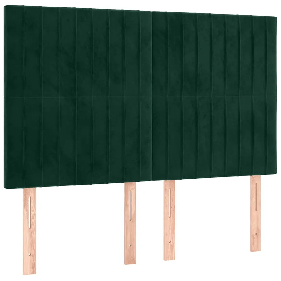 Tête de lit à LED Vert foncé 144x5x118/128 cm Velours - 3
