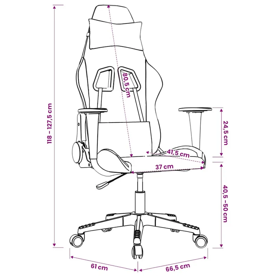 Chaise de jeu de massage Blanc et noir Similicuir - 16