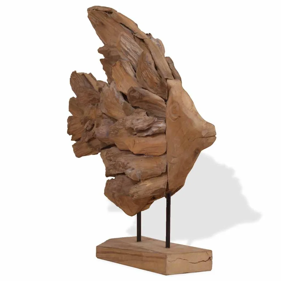 Sculpture de poisson teck 40x12x57 cm - 2
