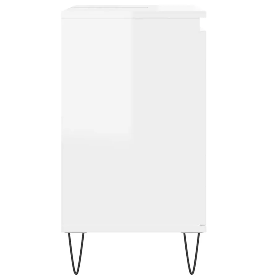 Armoire de bain blanc brillant 58x33x60 cm bois d'ingénierie - 6