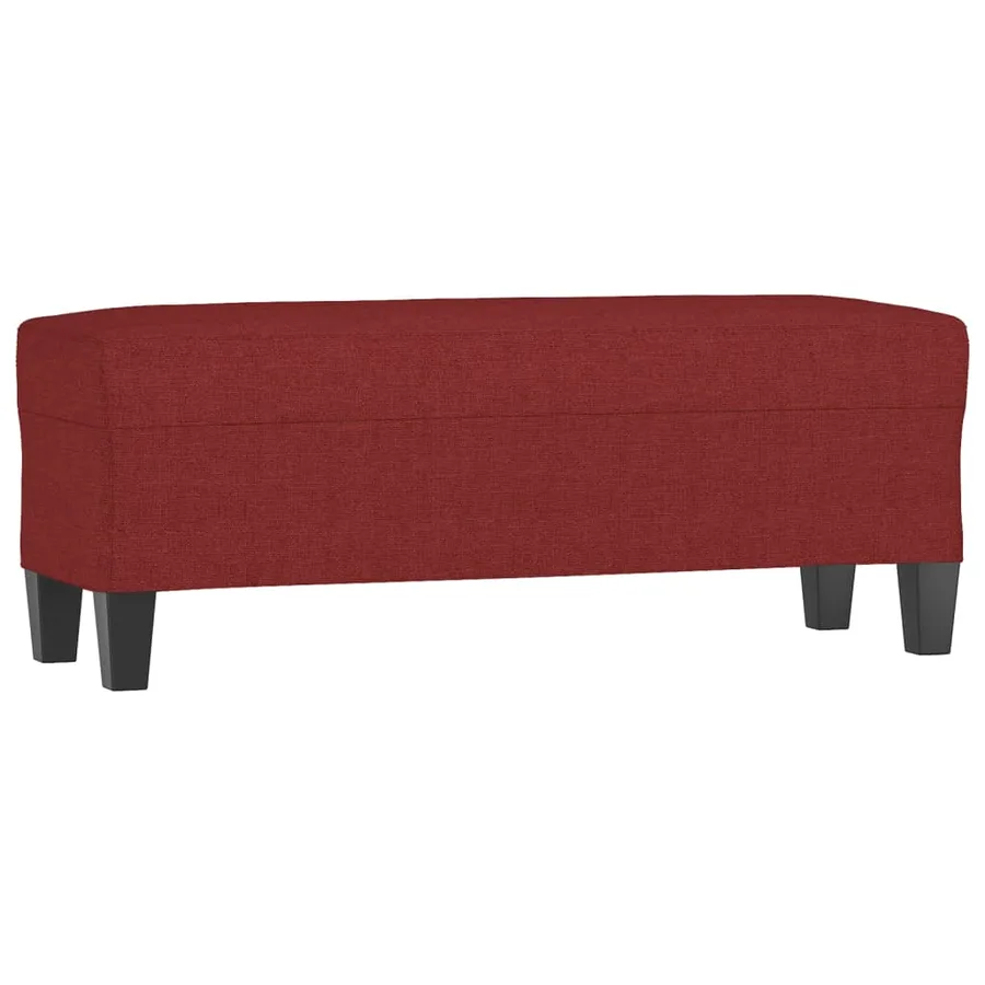 Banc Rouge bordeaux 100x35x41 cm Tissu - 2