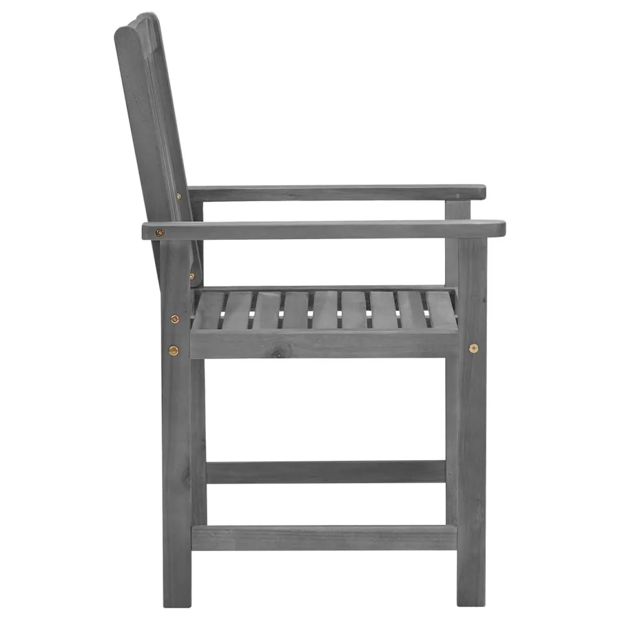 Chaises de jardin et coussins lot de 2 Gris Bois acacia massif - 6