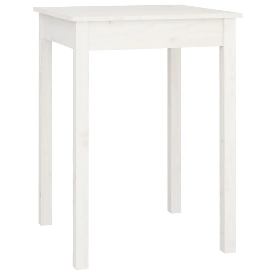 Table à manger Blanc 55x55x75 cm Bois massif de pin - 2