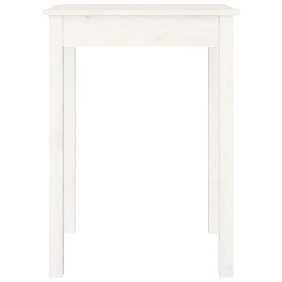 Table à manger Blanc 55x55x75 cm Bois massif de pin - 4