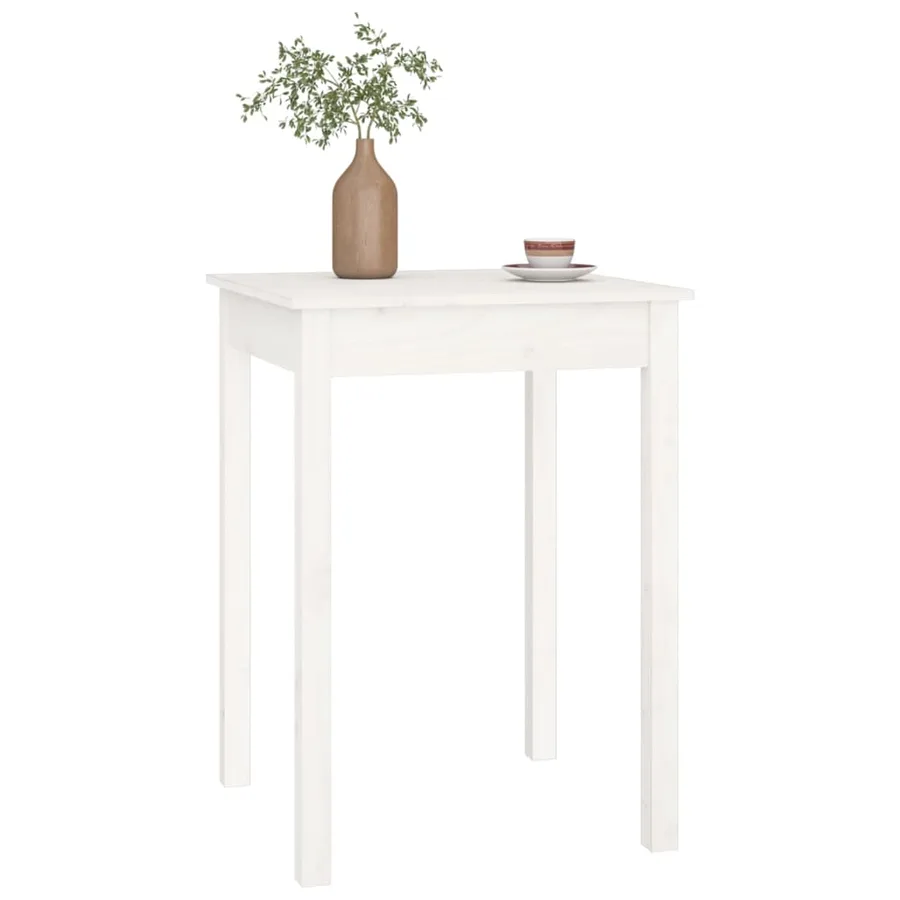 Table à manger Blanc 55x55x75 cm Bois massif de pin - 6