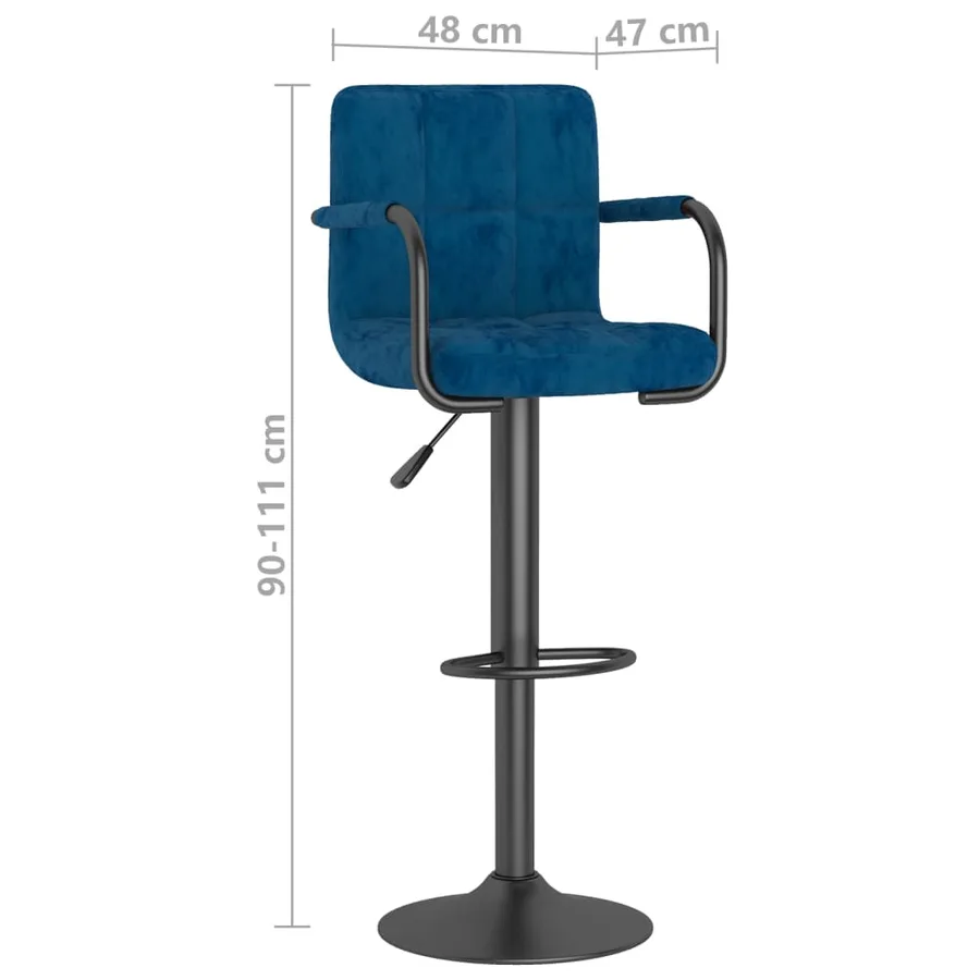 Tabouret de bar Bleu Velours - 8