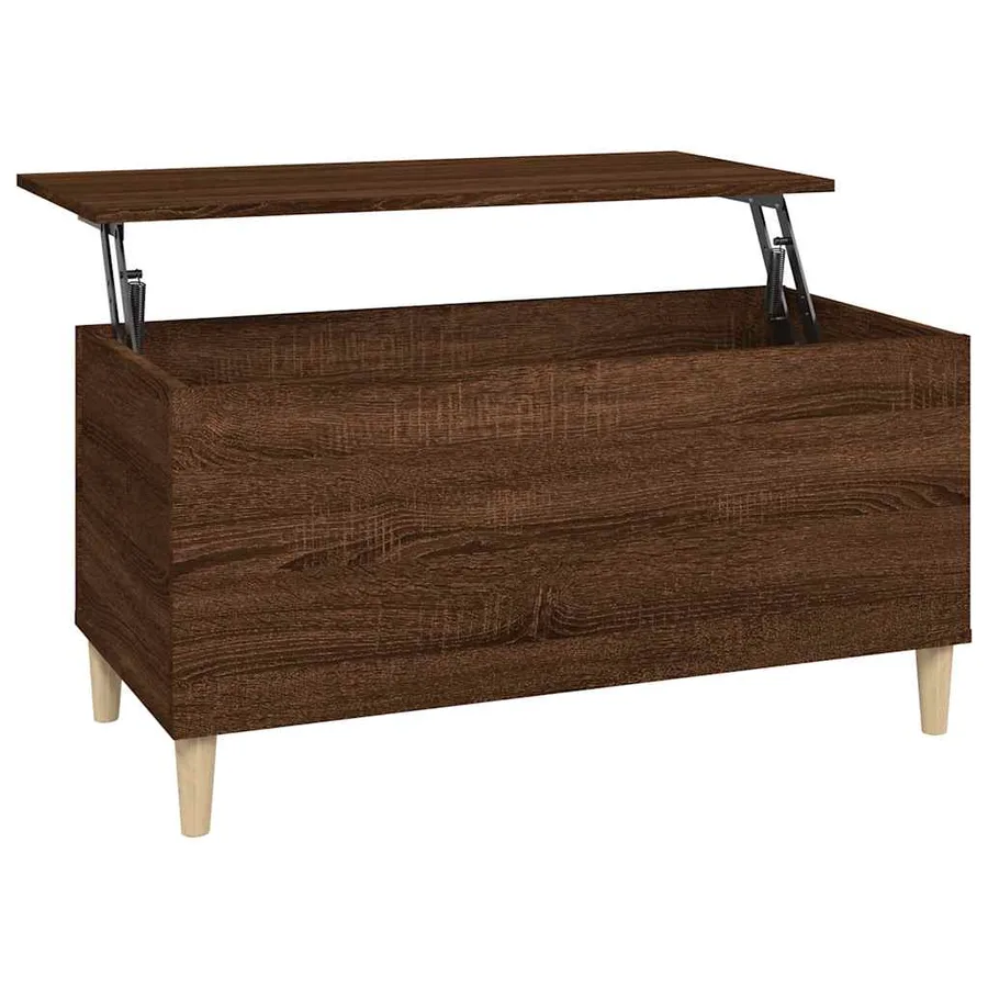 Table basse Chêne marron 90x44,5x45 cm Bois d'ingénierie - 2