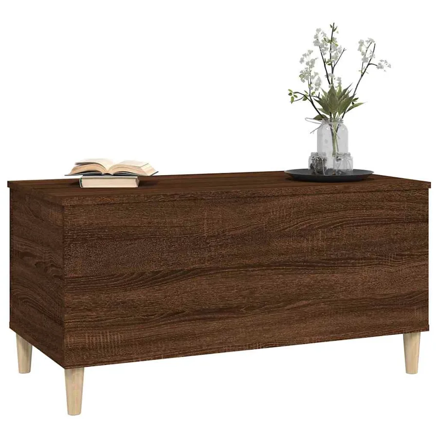 Table basse Chêne marron 90x44,5x45 cm Bois d'ingénierie - 7