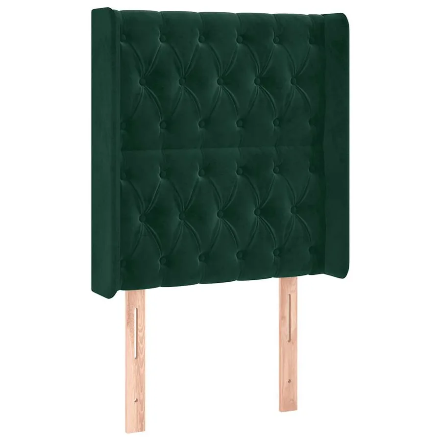 Tête de lit à LED Vert foncé 83x16x118/128 cm Velours - 3