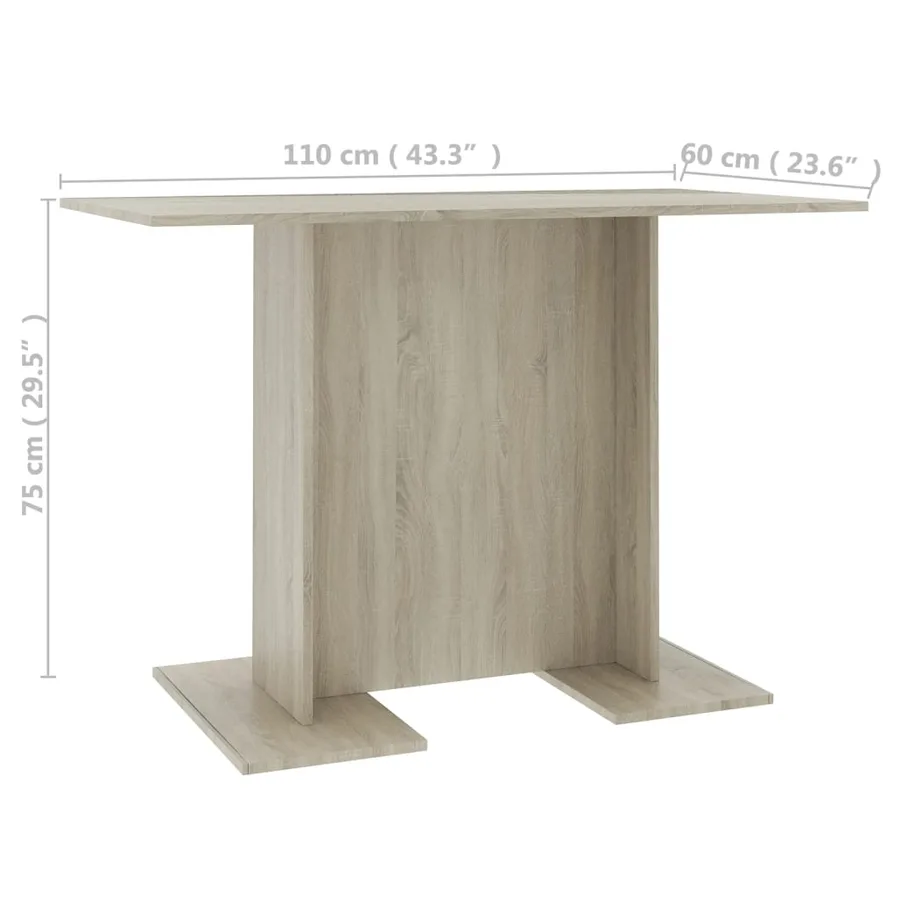 Table de salle à manger Chêne sonoma 110 x 60 x 75 cm Aggloméré - 6