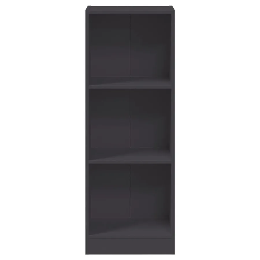 Bibliothèque à 3 niveaux gris 40x24x109 cm bois d'ingénierie - 4