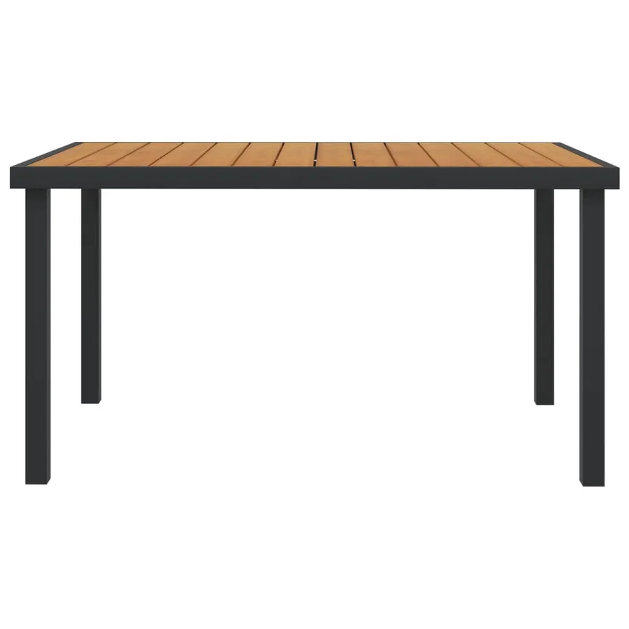 Table de jardin Marron 140x90x74 cm Aluminium et WPC - 2