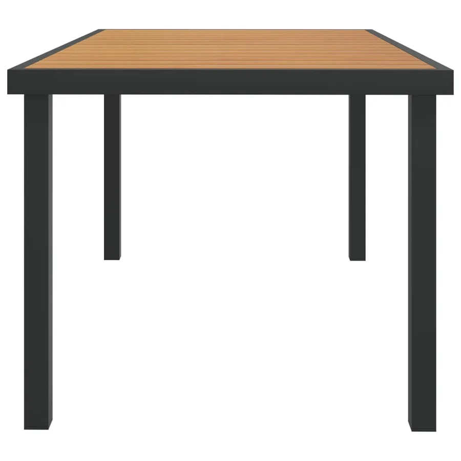 Table de jardin Marron 140x90x74 cm Aluminium et WPC - 3