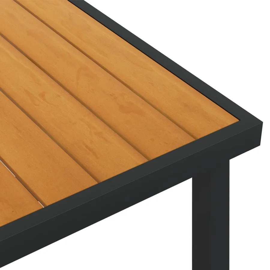 Table de jardin Marron 140x90x74 cm Aluminium et WPC - 4