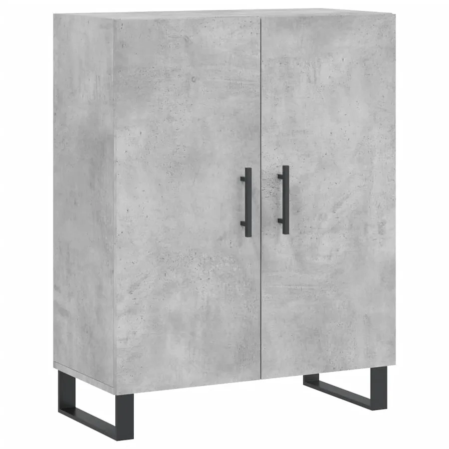 Buffet haut Gris béton 69,5x34x180 cm Bois d'ingénierie - 7