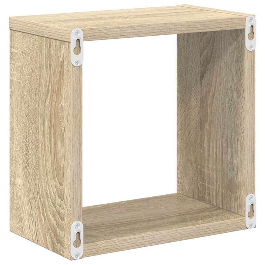 Étagères cube murales 6 pcs Chêne sonoma 26x15x26 cm - 8