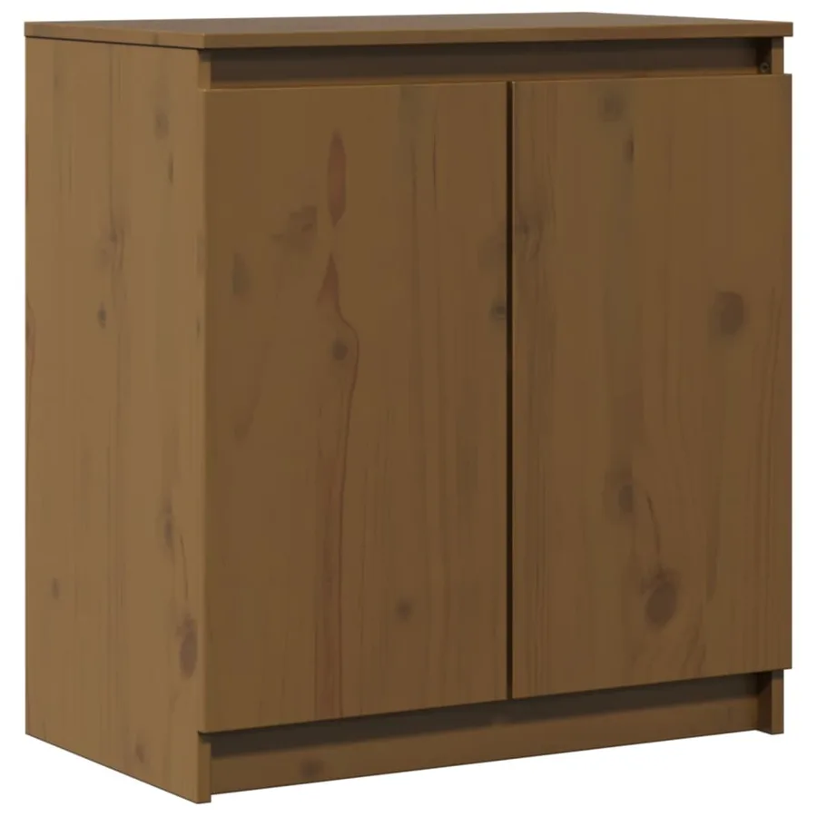 Armoire latérale marron miel 60x36x65 cm bois de pin massif - 2
