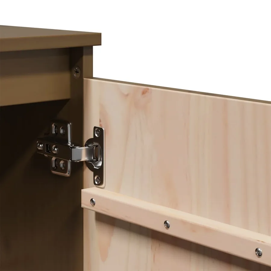 Armoire latérale marron miel 60x36x65 cm bois de pin massif - 9
