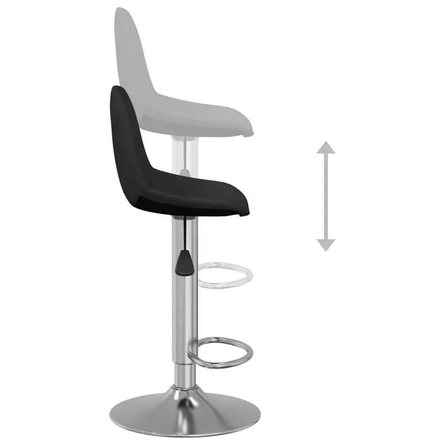 Tabourets de bar lot de 2 noir tissu - 8
