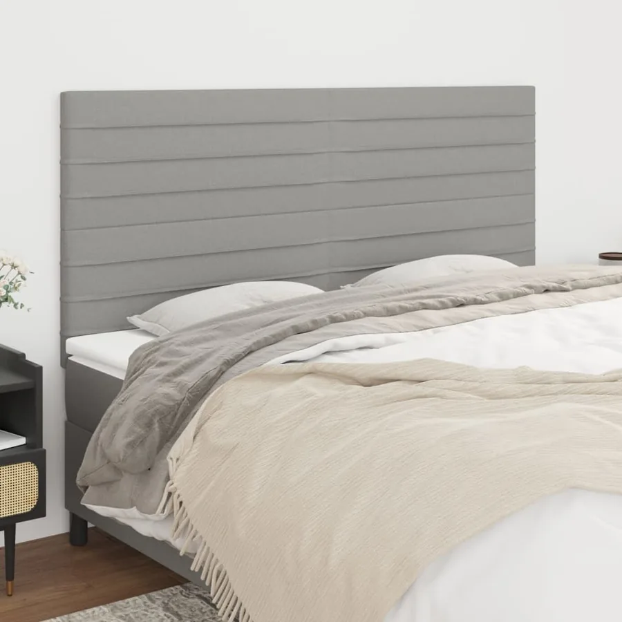 Tête de lit Gris clair 160 x 5 x 118/128 cm Tissu