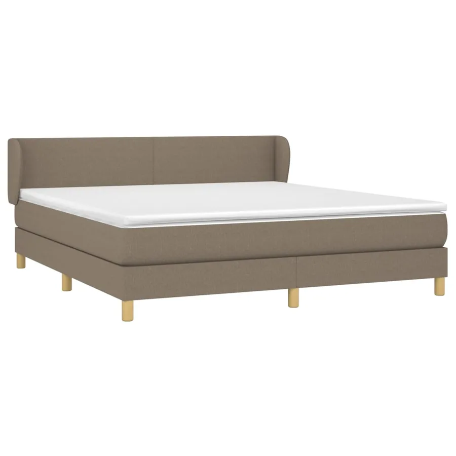 Sommier à lattes de lit avec matelas Taupe 160x200 cm Tissu - 3