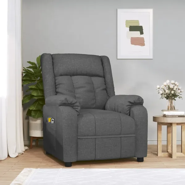 Fauteuil électrique de massage Gris foncé Tissu