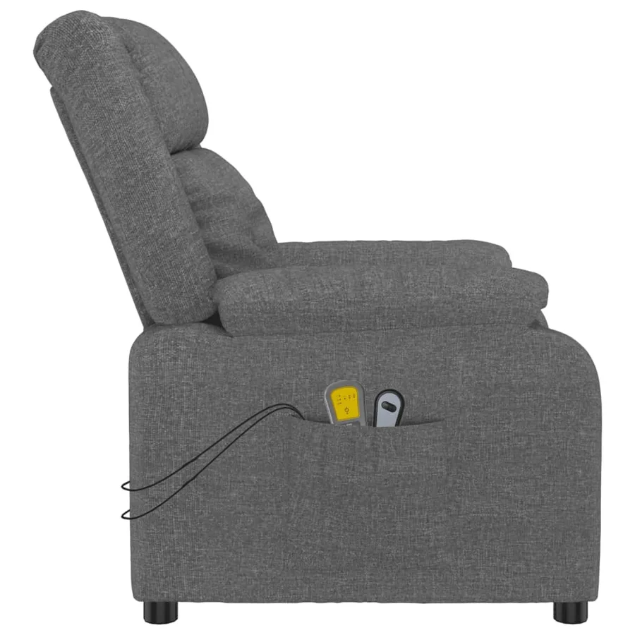 Fauteuil électrique de massage Gris foncé Tissu - 5
