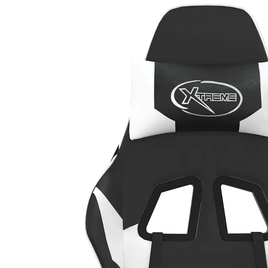 Chaise de jeu Noir et blanc Similicuir - 11