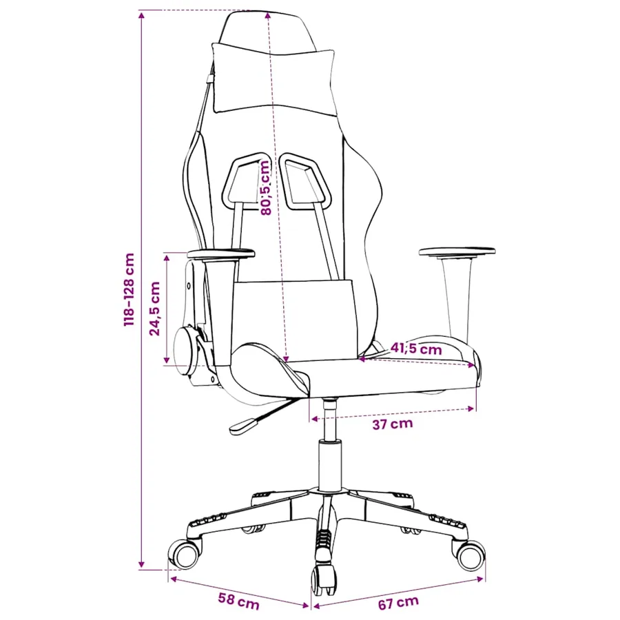Chaise de jeu Noir et blanc Similicuir - 14