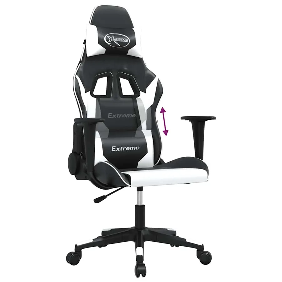 Chaise de jeu Noir et blanc Similicuir - 7