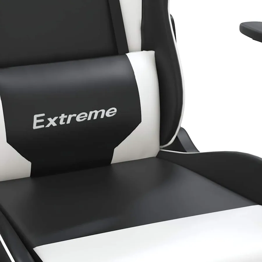 Chaise de jeu Noir et blanc Similicuir - 8