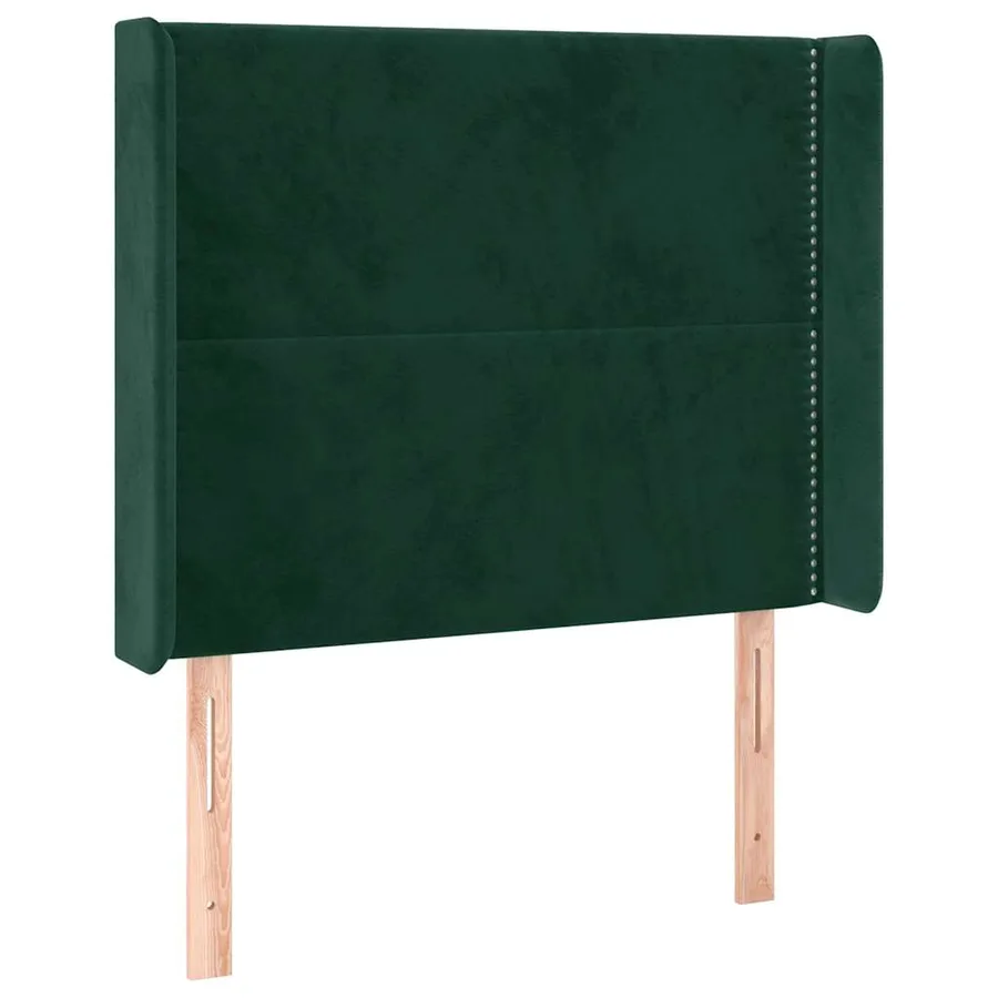 Tête de lit avec oreilles Vert foncé 93x16x118/128 cm Velours - 2