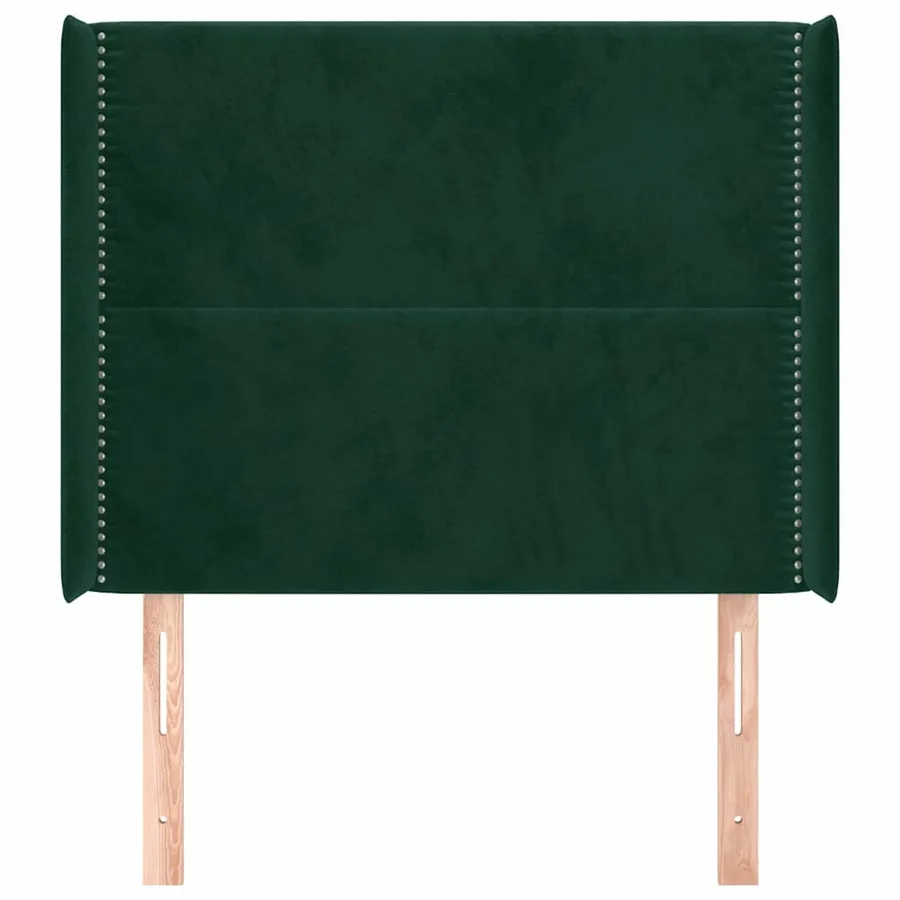 Tête de lit avec oreilles Vert foncé 93x16x118/128 cm Velours - 3