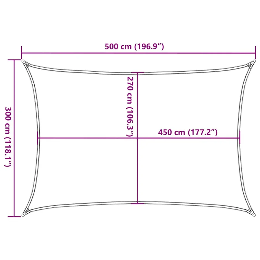 Voile d'ombrage 160 g/m² Rouge 3x5 m PEHD - 10