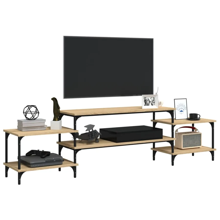 Meuble TV chêne sonoma 197x35x52 cm bois d'ingénierie - 4