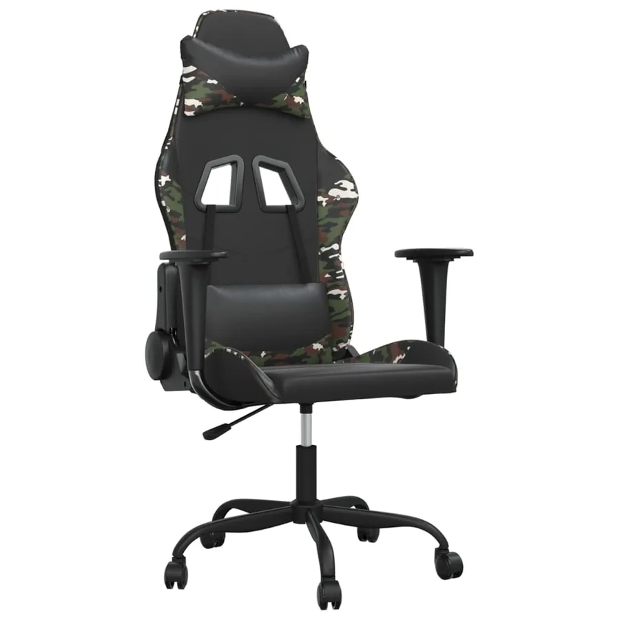 Chaise de jeu Noir et camouflage Similicuir - 2