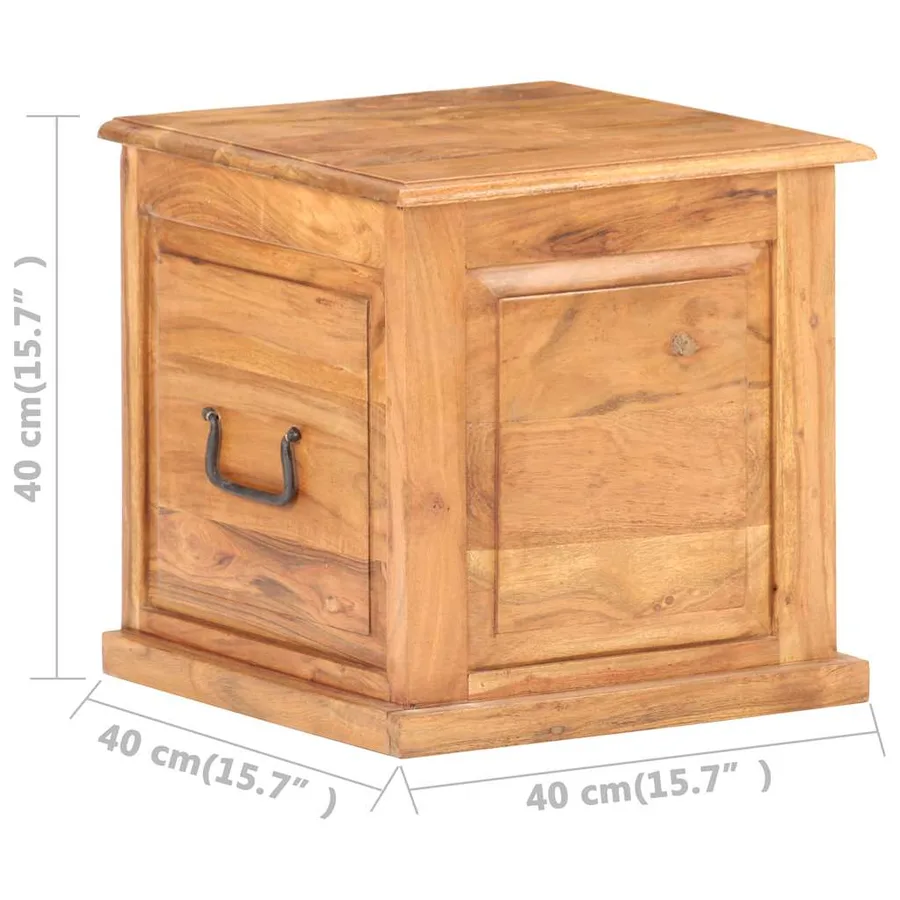 Coffre 40x40x40 cm Bois d'acacia solide - 9