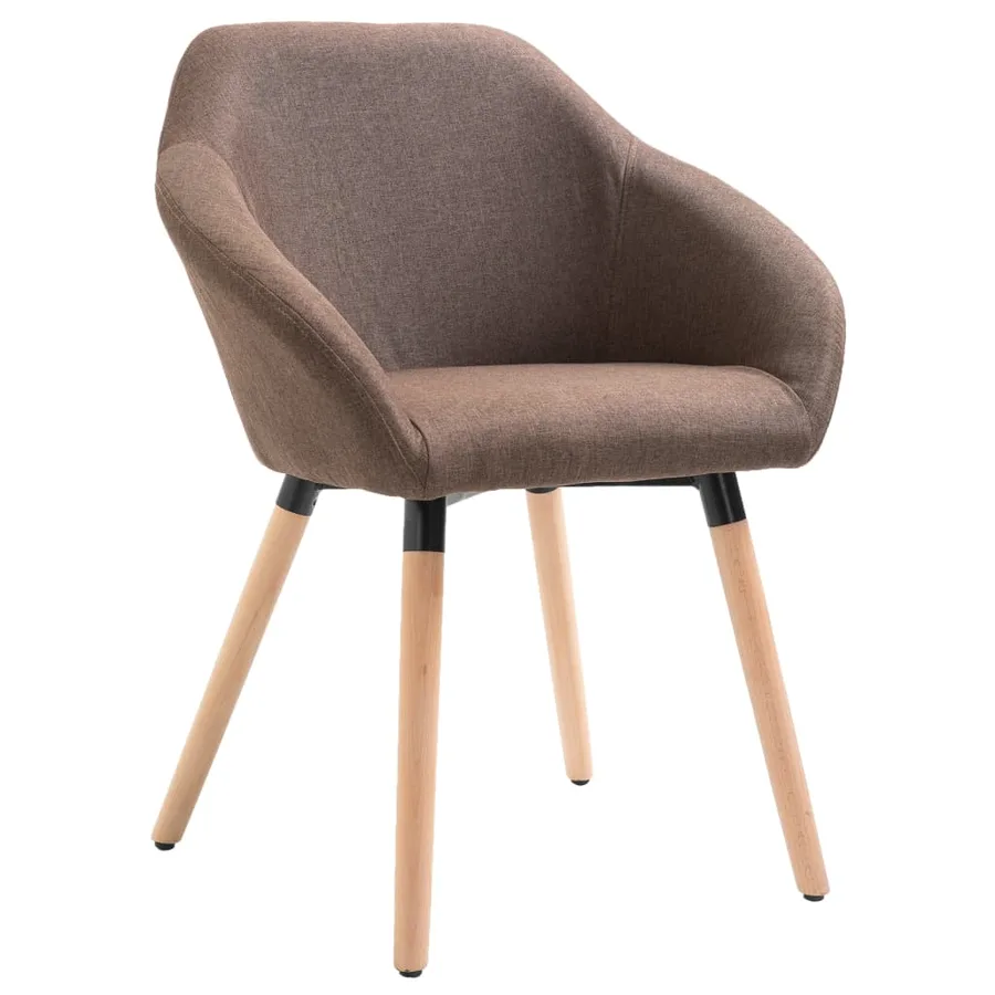 Chaises à manger lot de 6 marron tissu - 3