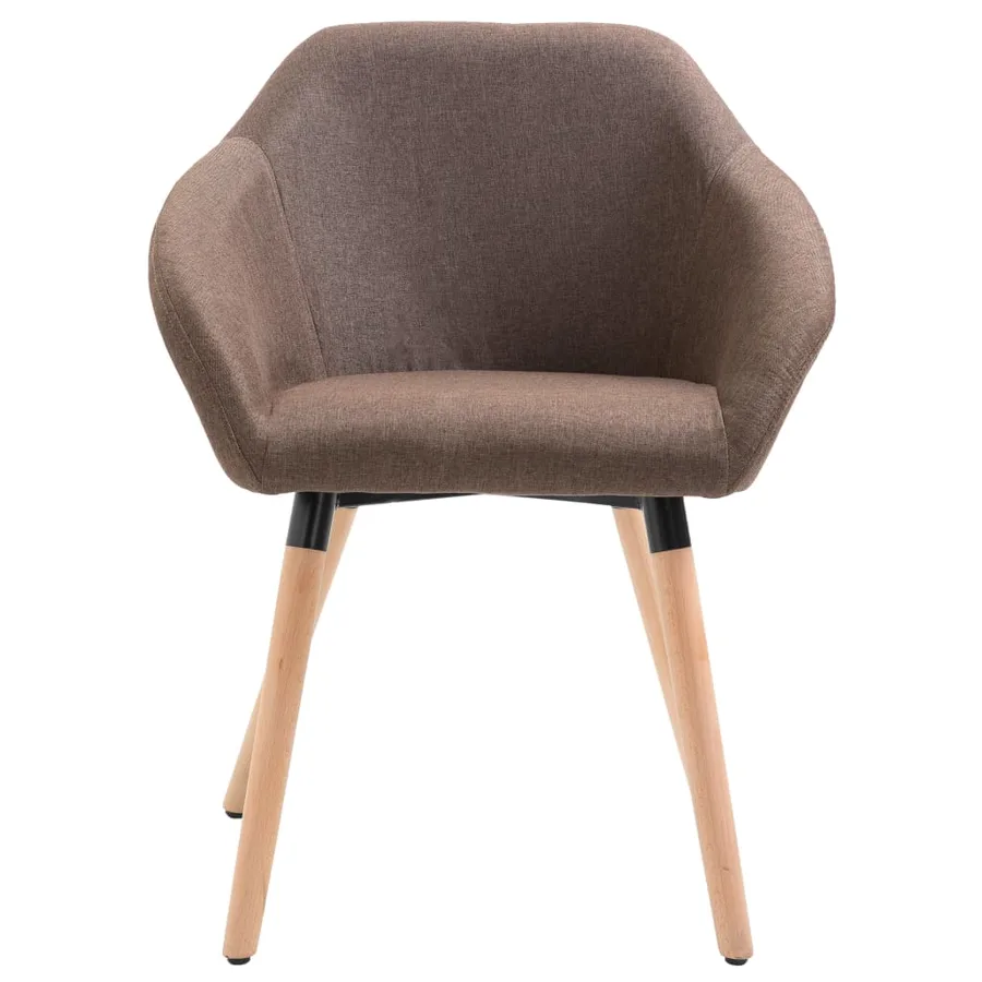 Chaises à manger lot de 6 marron tissu - 4