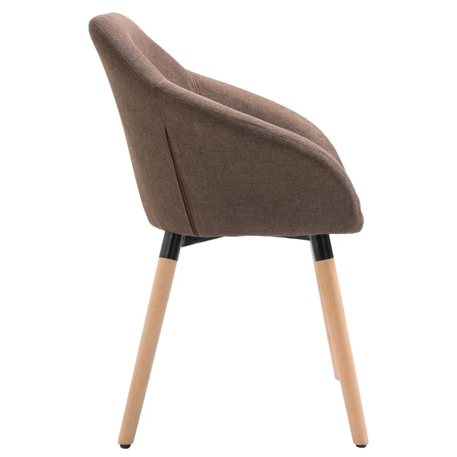 Chaises à manger lot de 6 marron tissu - 5