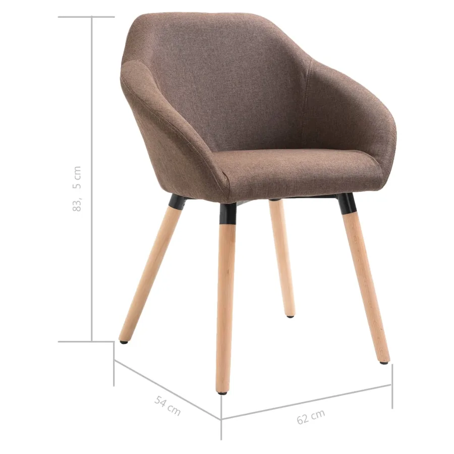 Chaises à manger lot de 6 marron tissu - 8