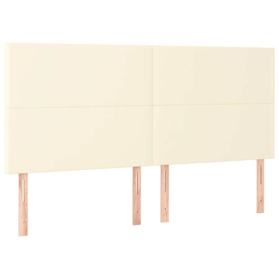 Tête de lit à LED Crème 160x5x118/128 cm Similicuir - 4