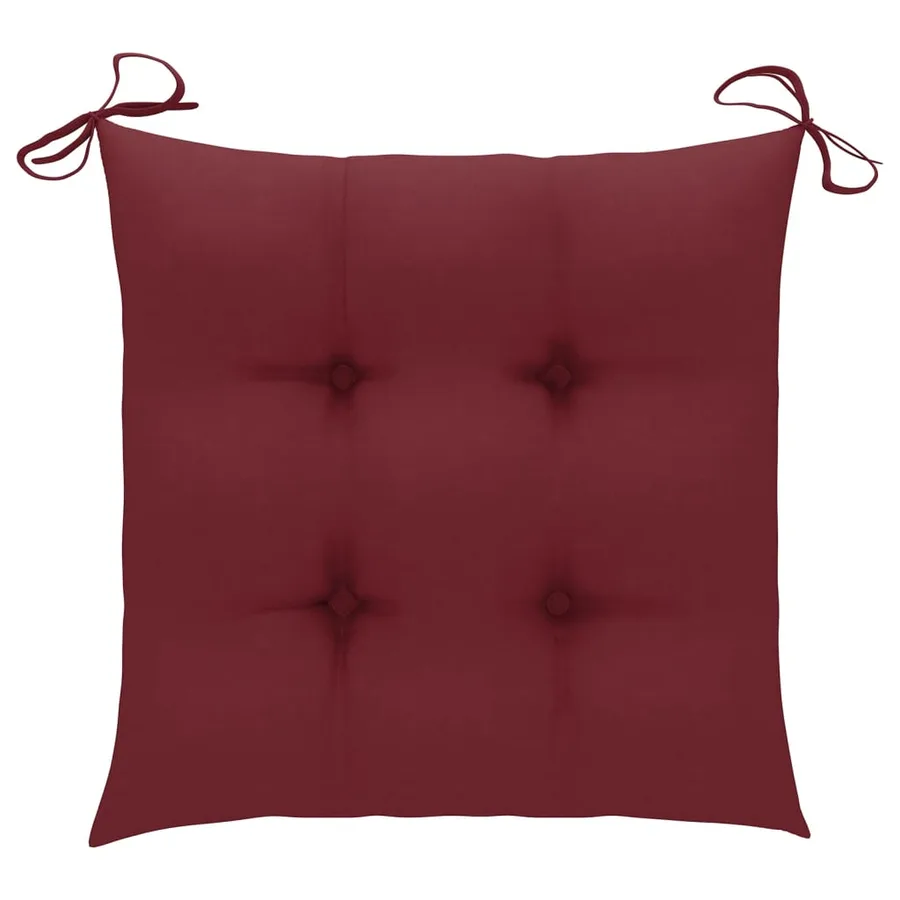 Chaises pliables de jardin avec coussins lot de 8 Teck solide - 10