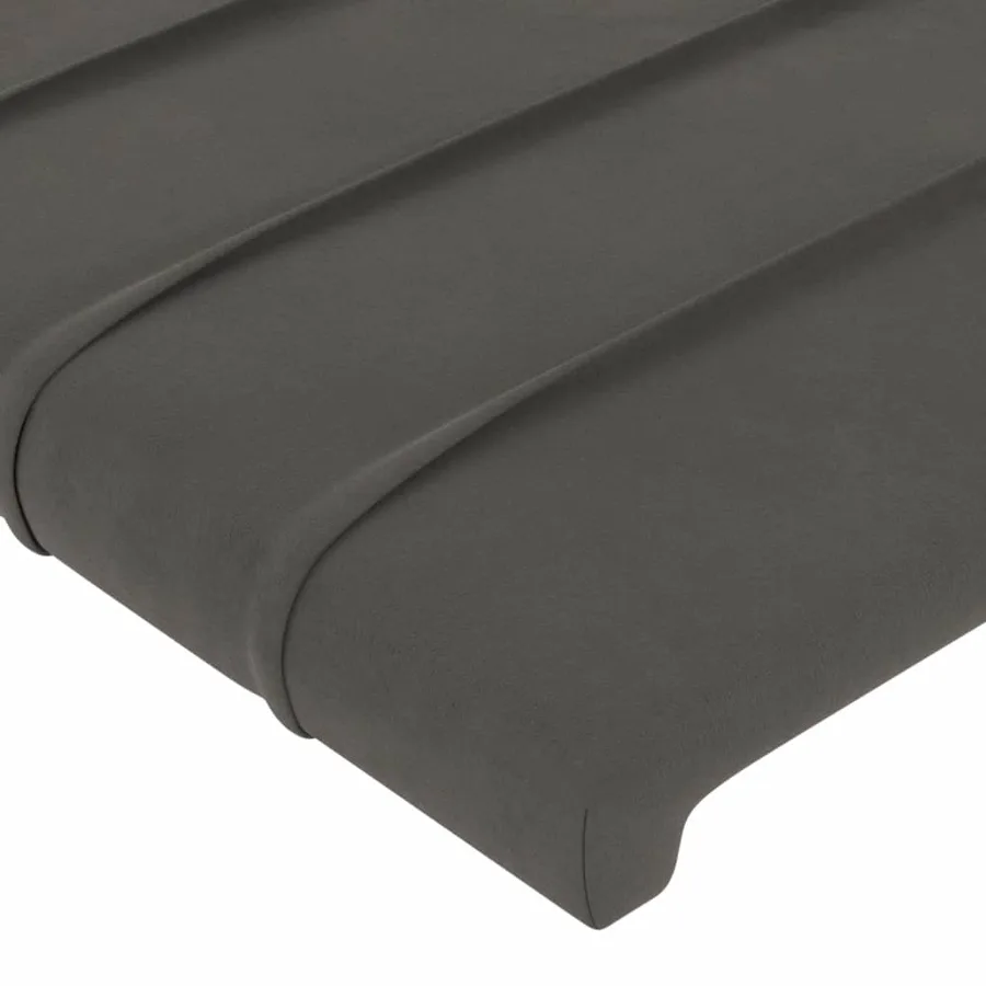 Tête de lit à LED Gris foncé 183x16x118/128 cm Velours - 6