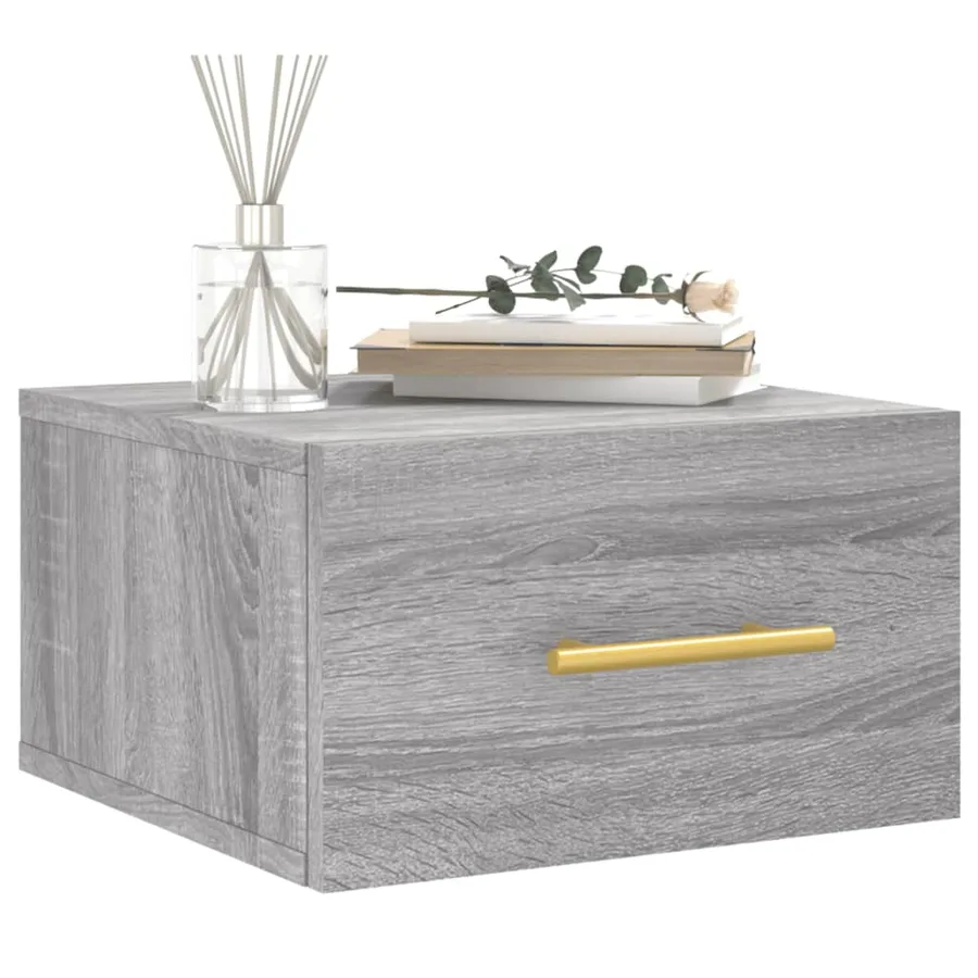 Table de chevet murale sonoma gris 35x35x20 cm - 3