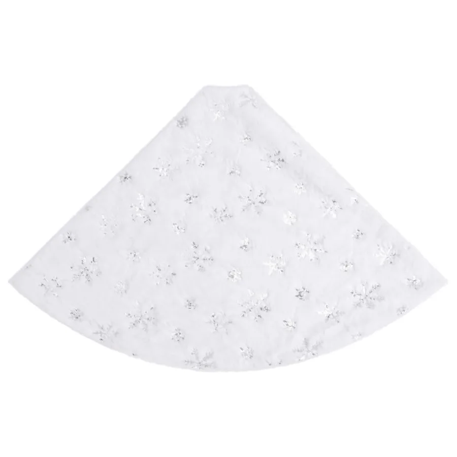 Jupe de sapin de Noël de luxe blanche 150 cm en fausse fourrure - 4