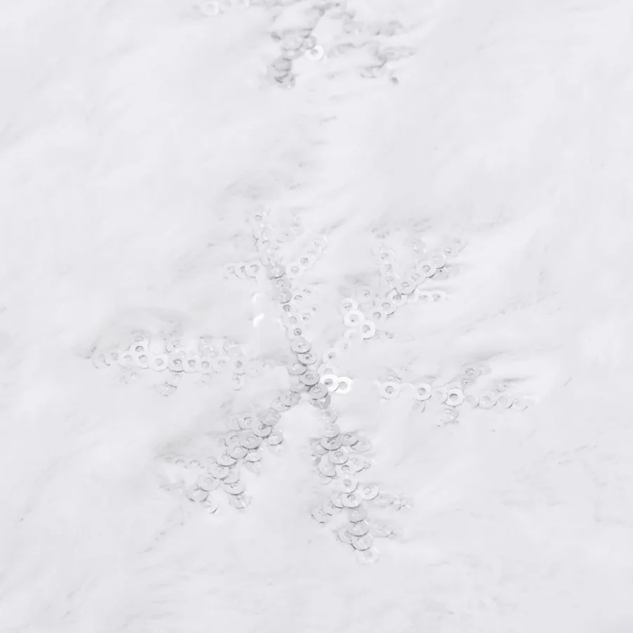 Jupe de sapin de Noël de luxe blanche 150 cm en fausse fourrure - 5