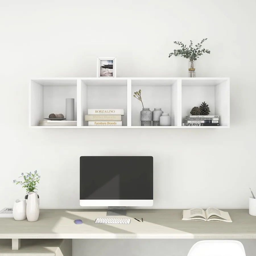Armoires murales 4 pcs Blanc 37x37x37 cm Bois d’ingénierie